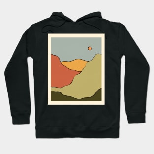 Boho Retro Landscape Mid Century Modern Hoodie